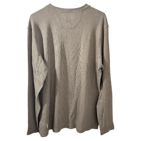 Magellan Outdoors Brown Waffle knit Thermal Crewneck Long Sleeve Tee Size L - Picture 3 of 6
